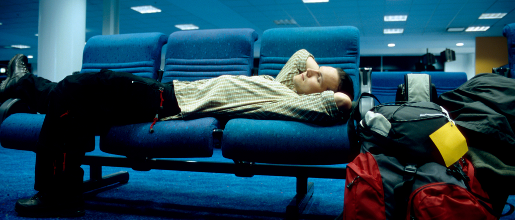 Sleeping in an airport